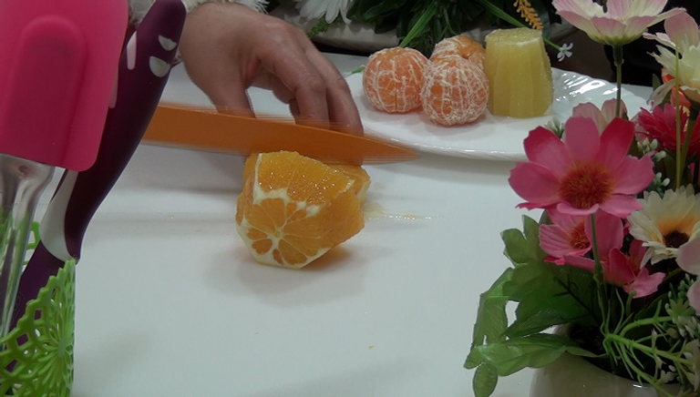 تقطيع البرتقال عصير الحمضيات والفواكه المجففة