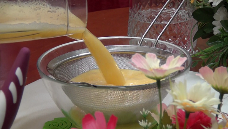 تصفية العصير الأول عصير الحمضيات والفواكه المجففة