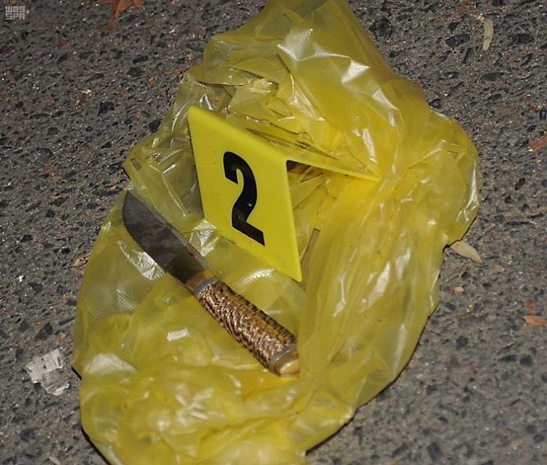 السلاح الأبيض الذي استخدمه الجاني في الحادث الشهيد وكيل رقيب عبدالله مشاري نايف السبيعي