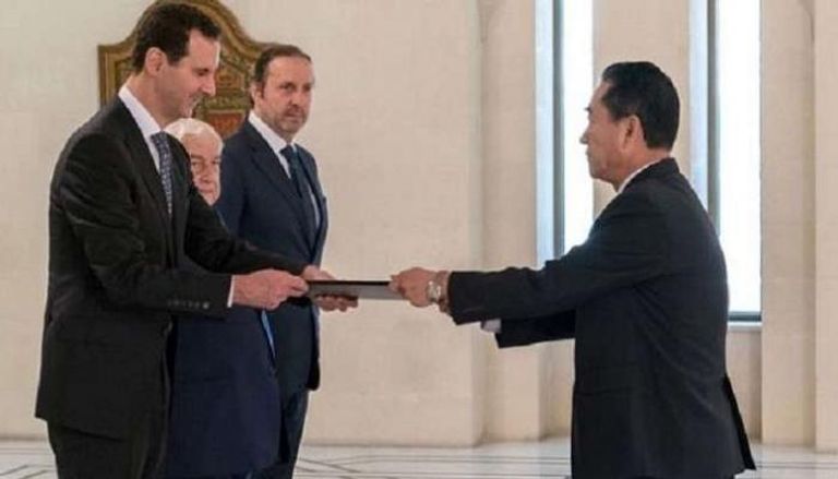 بشار الأسد يقبل أوراق اعتماد مون جونج نام سفيرا لكوريا الشمالية