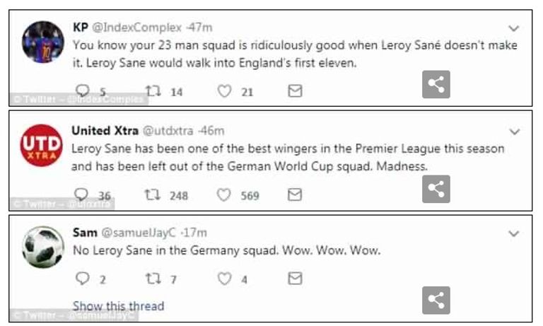 تغريدات انتقاد القرار ليروي ساني