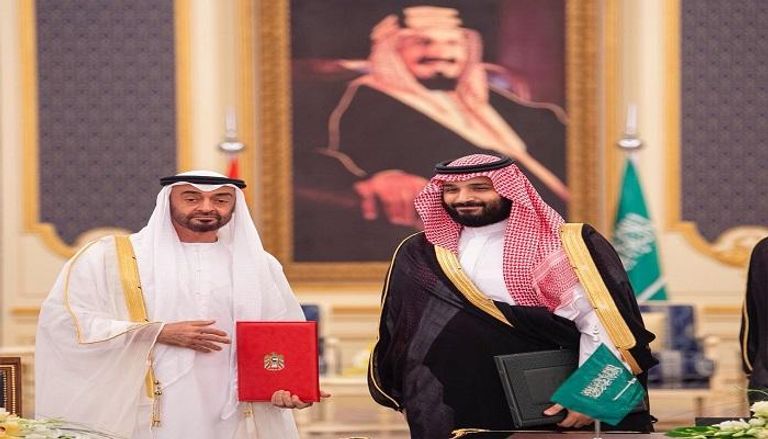 الشيخ محمد بن زايد آل نهيان وولي العهد السعودي الأمير محمد بن سلمان