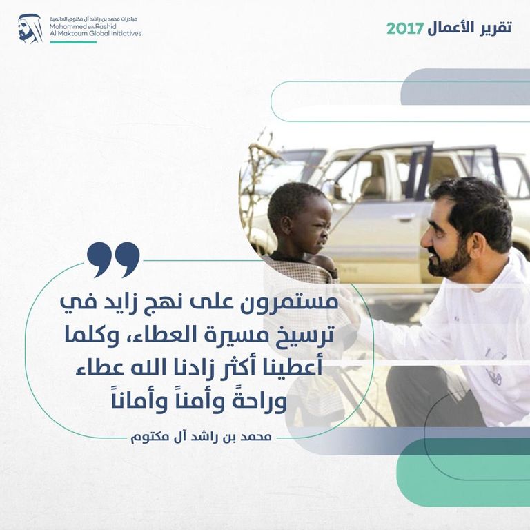 الشيخ محمد بن راشد آل مكتوم يعلن النتائج السنوية للمبادرات