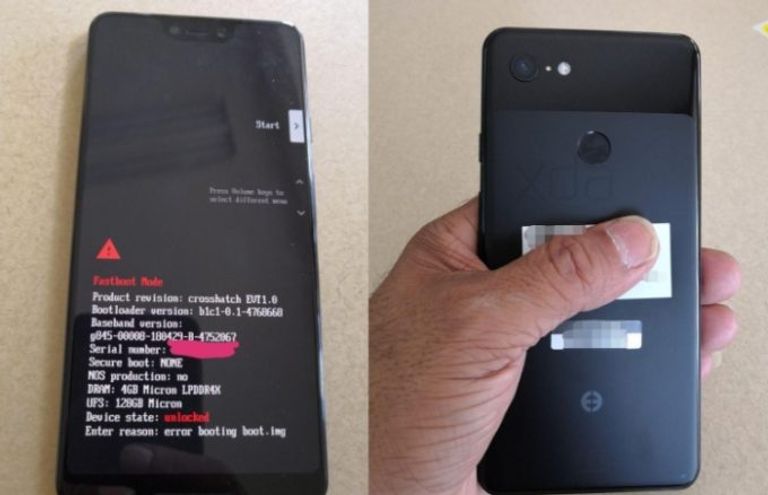 نموذج أولي لهاتف جوجل Pixel 3 XL