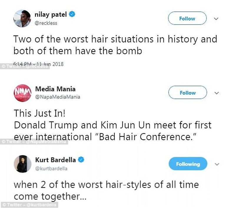 ترامب وكيم تبادلا قصة الشعر على تويتر