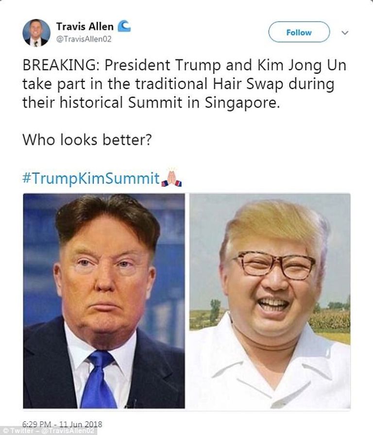 ترامب وكيم تبادلا قصة الشعر على تويتر