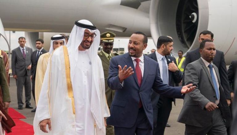 محمد بن زايد آل نهــيان ورئيس الوزراء الإثيوبي آبي أحمد