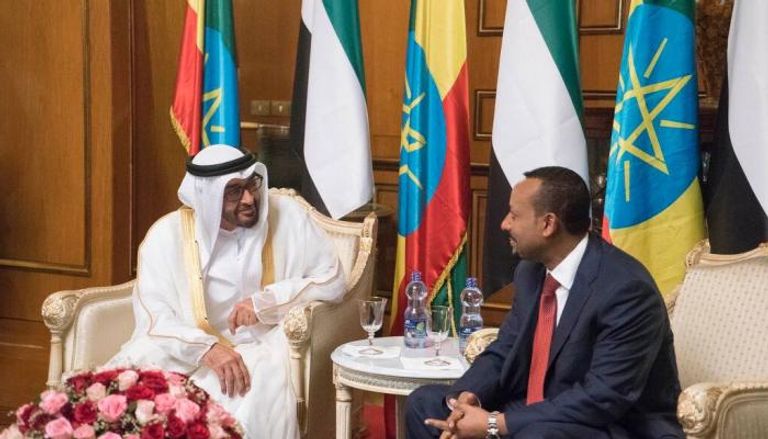 الشيخ محمد بن زايد آل نهيان يجري مباحثات مع رئيس الوزراء الإثيوبي