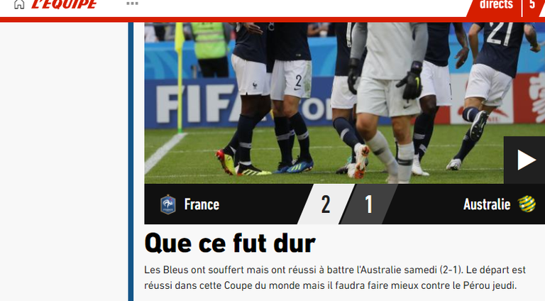 مواجهة فرنسا وأستراليا 