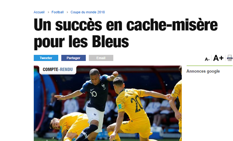 مواجهة فرنسا وأستراليا 