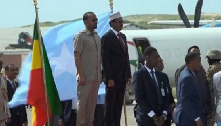 رئيس الوزراء الإثيوبي أبي أحمد لدى وصوله مقديشو