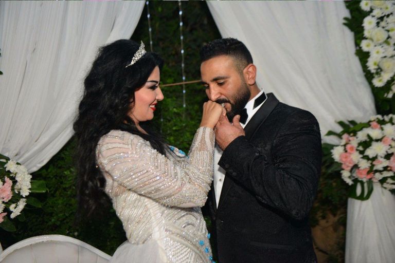 صورة من حفل زفاف سمية الخشاب وأحمد سعد  الفنانة سمية الخشاب