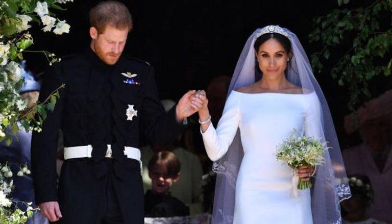 ميجان ميركل خلال حفل زفافها إلى الأمير هاري