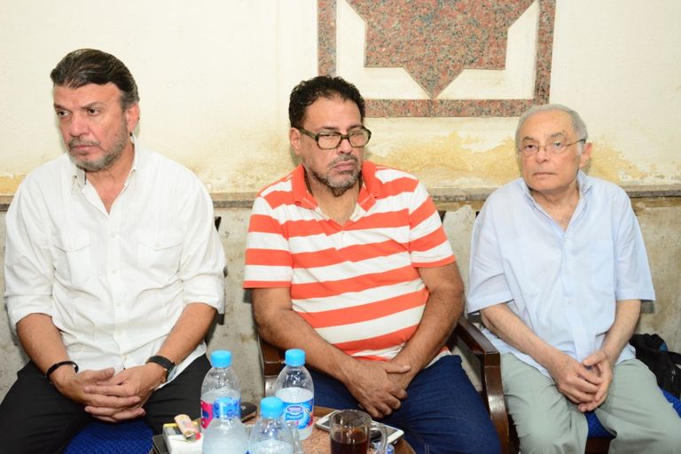 ماجد المصري وسليمان عيد ومحمد عبدالحافظ في عزاء ماهر عصام