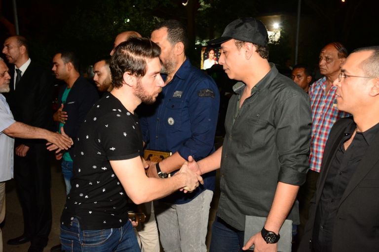 ماجد المصري وسليمان عيد ومحمد عبدالحافظ في عزاء ماهر عصام