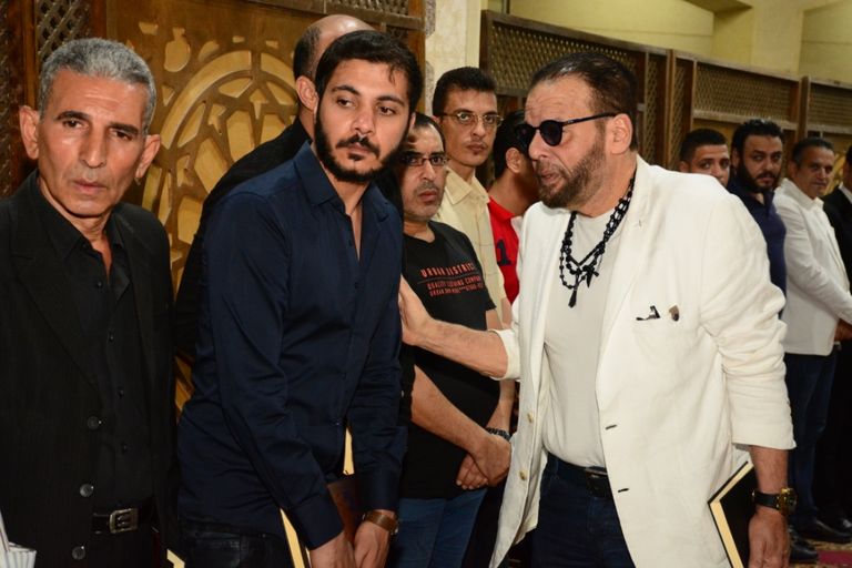 ماجد المصري وسليمان عيد ومحمد عبدالحافظ في عزاء ماهر عصام