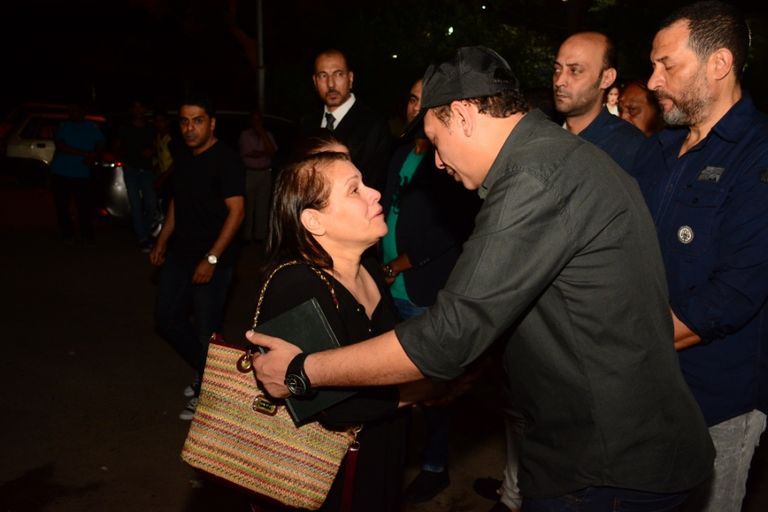 ماجد المصري وسليمان عيد ومحمد عبدالحافظ في عزاء ماهر عصام