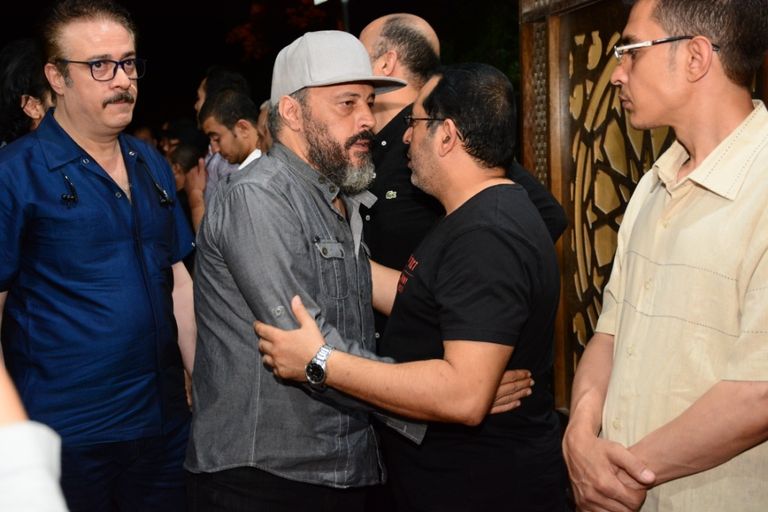 ماجد المصري وسليمان عيد ومحمد عبدالحافظ في عزاء ماهر عصام