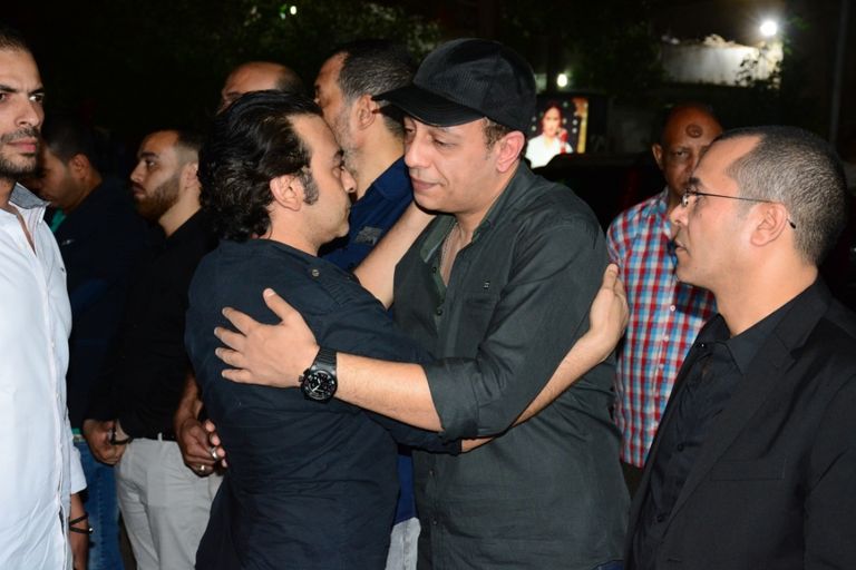 ماجد المصري وسليمان عيد ومحمد عبدالحافظ في عزاء ماهر عصام