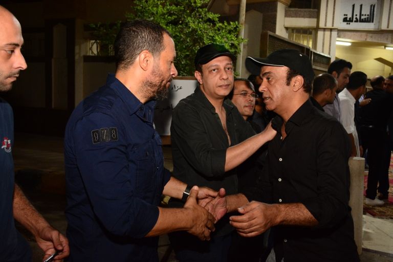 ماجد المصري وسليمان عيد ومحمد عبدالحافظ في عزاء ماهر عصام