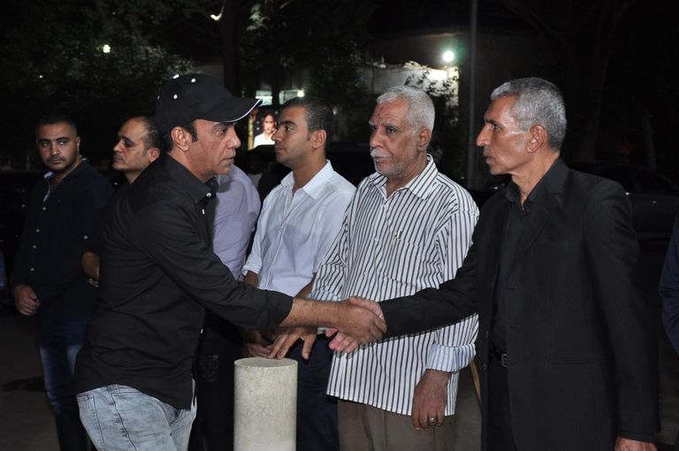 ماجد المصري وسليمان عيد ومحمد عبدالحافظ في عزاء ماهر عصام