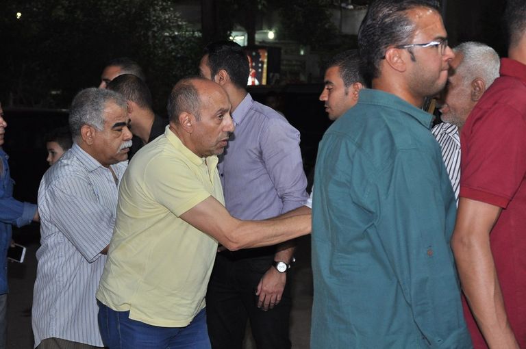 ماجد المصري وسليمان عيد ومحمد عبدالحافظ في عزاء ماهر عصام