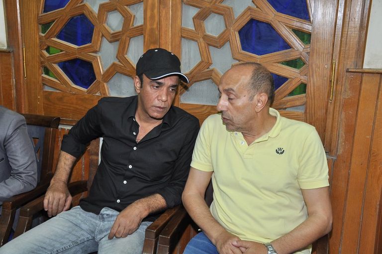 ماجد المصري وسليمان عيد ومحمد عبدالحافظ في عزاء ماهر عصام