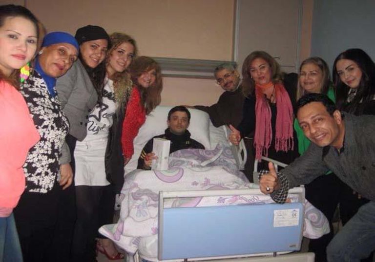 ماجد المصري وسليمان عيد ومحمد عبدالحافظ في عزاء ماهر عصام