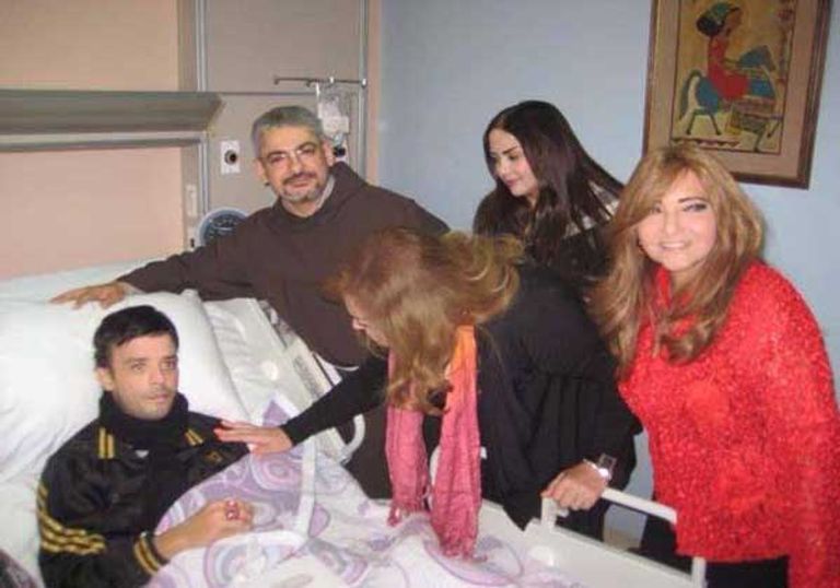 ماجد المصري وسليمان عيد ومحمد عبدالحافظ في عزاء ماهر عصام