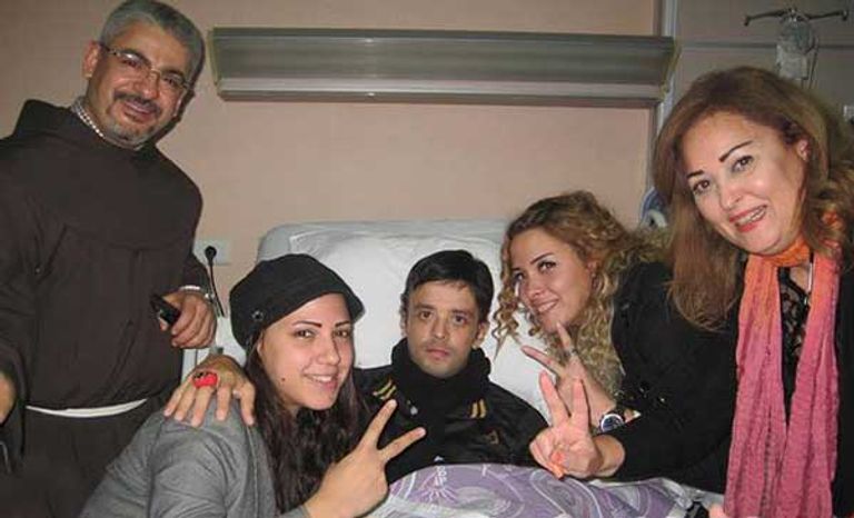 ماجد المصري وسليمان عيد ومحمد عبدالحافظ في عزاء ماهر عصام