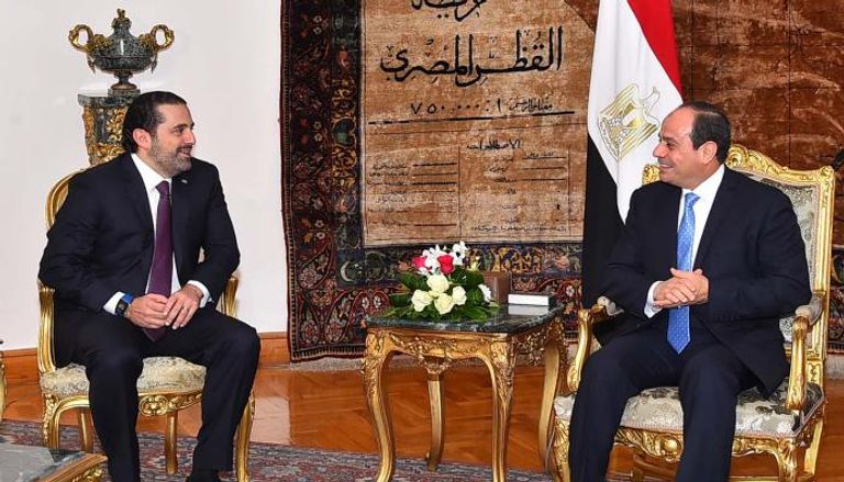 الرئيس المصري وسعد الحريري في لقاء سابق- أرشيفية