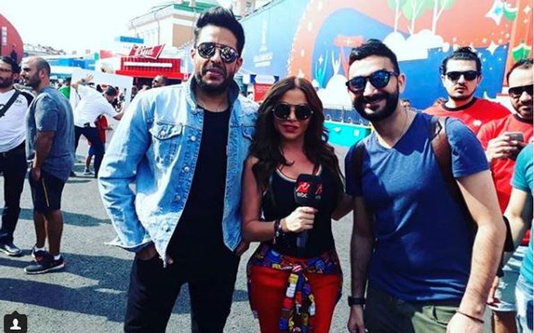 نجوم الفن يشجعون منتخب مصر في روسيا