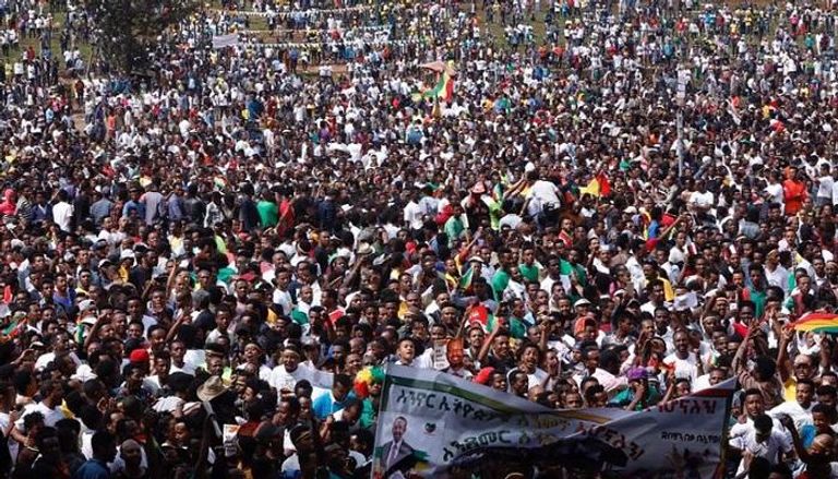 تجمع حاشد في إثيوبيا لتأييد رئيس الوزراء أبي أحمد