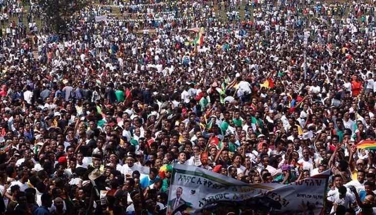 تجمع حاشد في إثيوبيا لتأييد رئيس الوزراء آبي أحمد