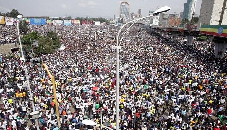 مسيرة مؤيدة لرئيس الوزراء الإثيوبي في أديس أبابا