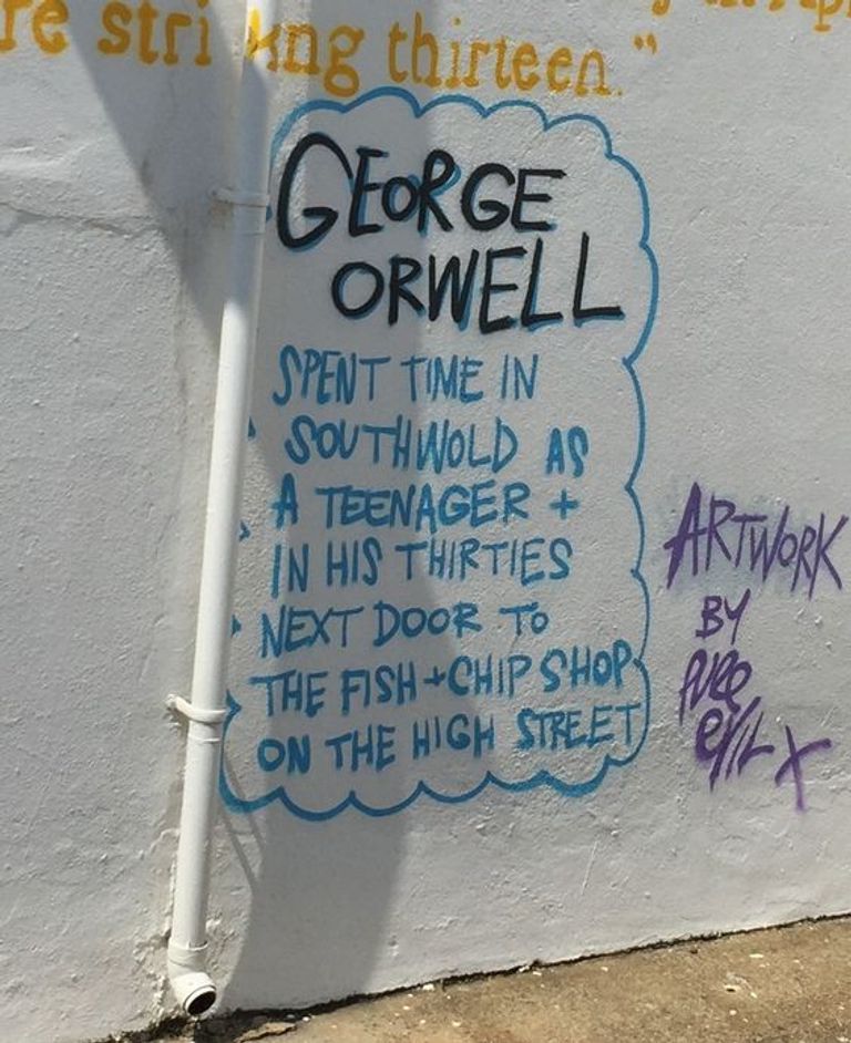جرافيتي شهير في المدينة البريطانية التي عاش بها أورويل