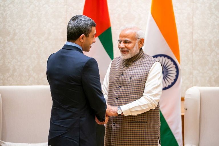 الشيخ عبدالله بن زايد آل نهيان ورئيس وزراء الهند