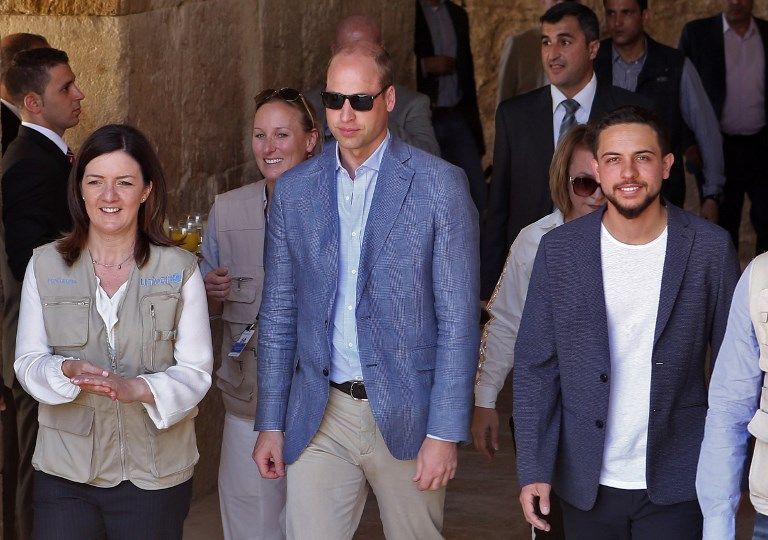  الأمير وليام  خلال زيارته لمدينة جرش الأثرية الأردنية