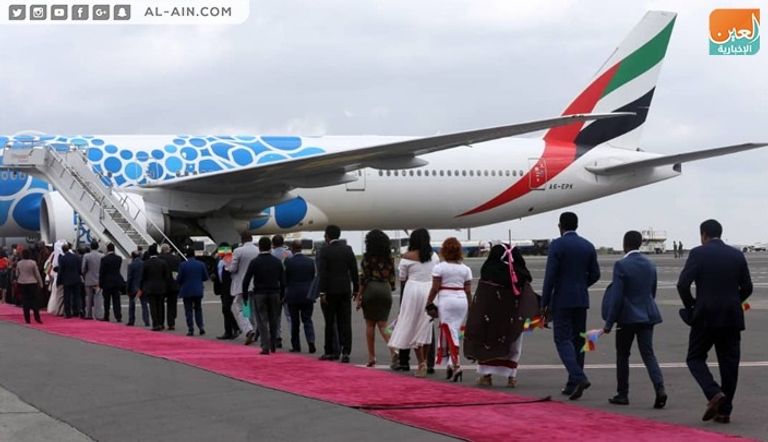 الوفد الإريتري يصل مطار أديس أبابا