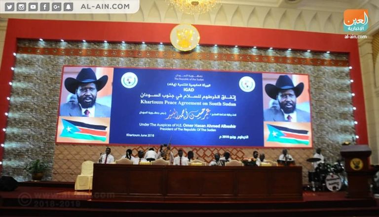 مراسم توقيع اتفاق الخرطوم للسلام بين فرقاء جنوب السودان