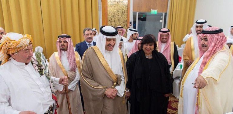 وزيرة الثقافة المصرية خلال افتتاح سوق عكاظ