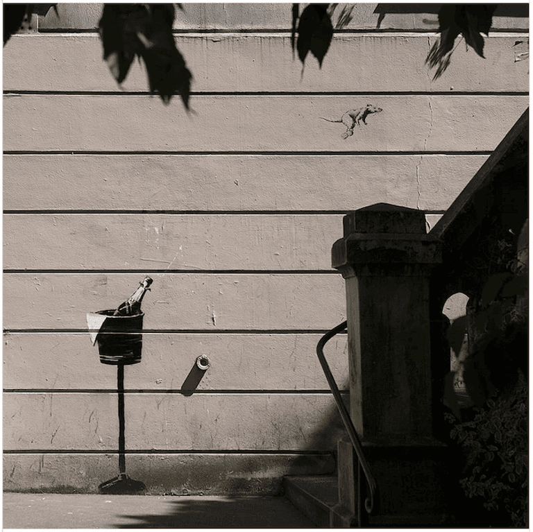 أحد أعمال بانسكي على جدران باريس