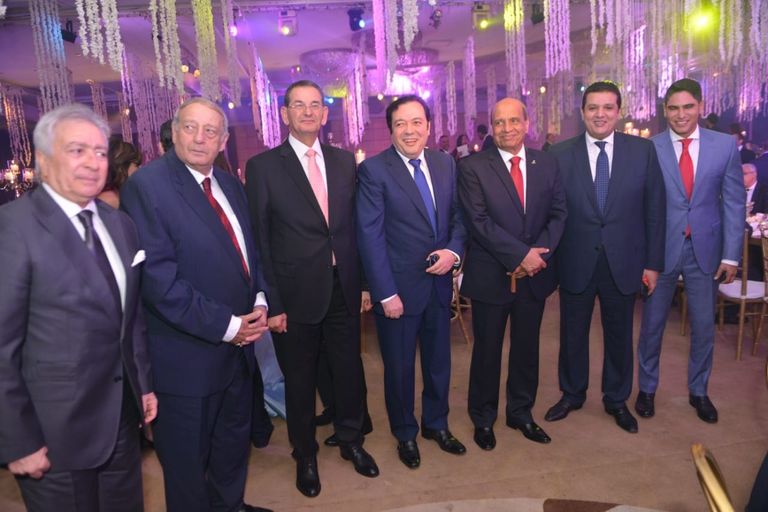 شيكابالا وشيكو وعمر جابر وأيمن يونس في حفل زفاف نجل عمرو الجنايني