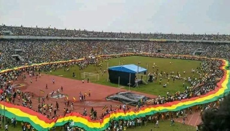 حشود من المتظاهرين باستاد بحر دار في إثيوبيا
