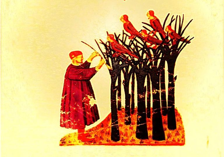 يقدم المعرض لوحات من كتاب " الكوميديا الإلهية للشاعر الايطالي دانتي  معرض الكوميديا الإلهية لدانتي
