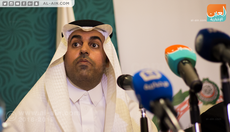 جانب من المؤتمر الصحفي للبرلمان العربي
