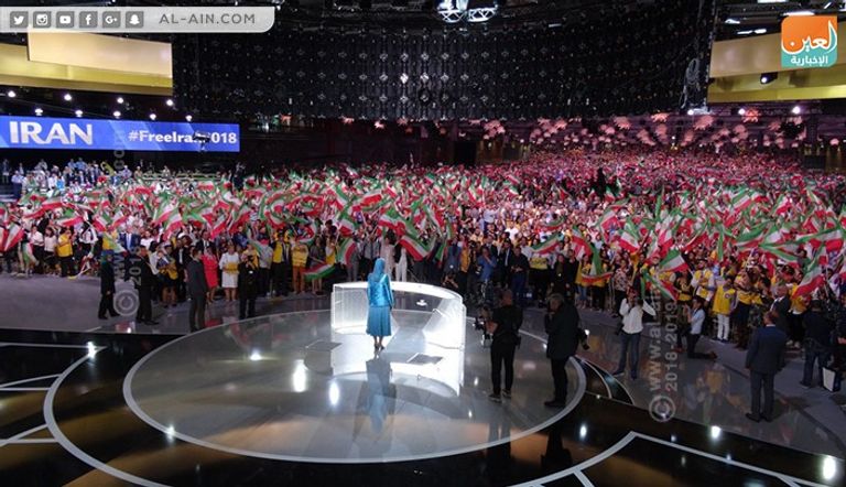 جانب من المؤتمر مريم رجوي زعيمة المقاومة الإيرانية