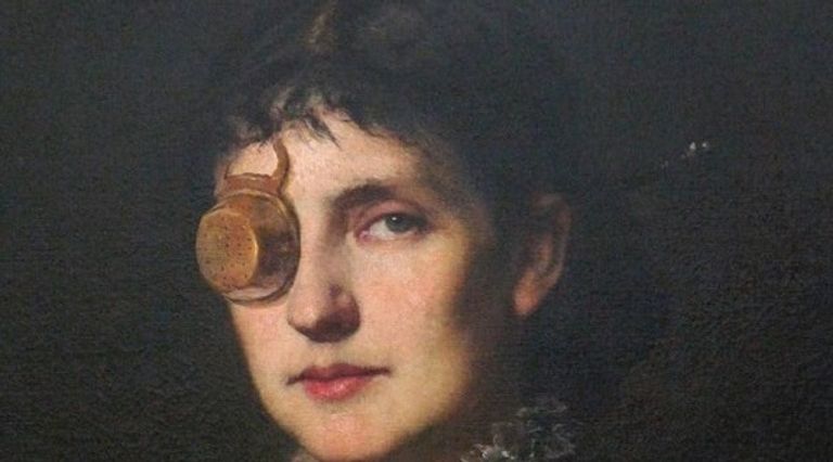 لوحة زيتية ضمن الأعمال المشاركة بمعرض "طرق الإبصار" أحد الأعمال الفنية في معرض "طرق الإبصار"