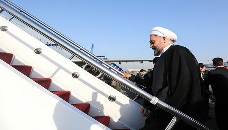 الرئيس الإيراني لدى مغادرته طهران متوجها لسويسرا