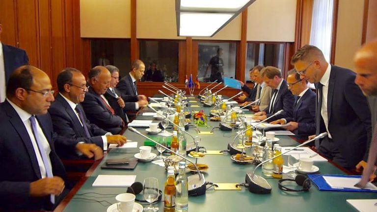 سامح شكري وزير الخارجية المصري ونظيره الألماني هايكو ماس  